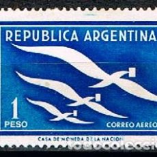 Sellos: ARGENTINA AEREO Nº 70 (AÑO 1957), ALEGORIA DEL CORREO AEREO, NUEVO ***. Lote 323187343