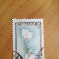 Sellos: MAPA, CARTA DE ARGENTINA - AÑO 1937 - VALOR FACIAL 1 PESO - USADO