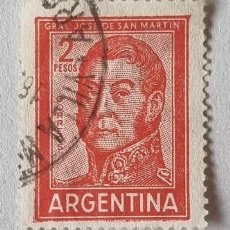 Sellos: SELLO USADO ARGENTINA GENERAL JOSE DE SAN MARTIN VALOR FACIAL 2 PESOS. Lote 361556445