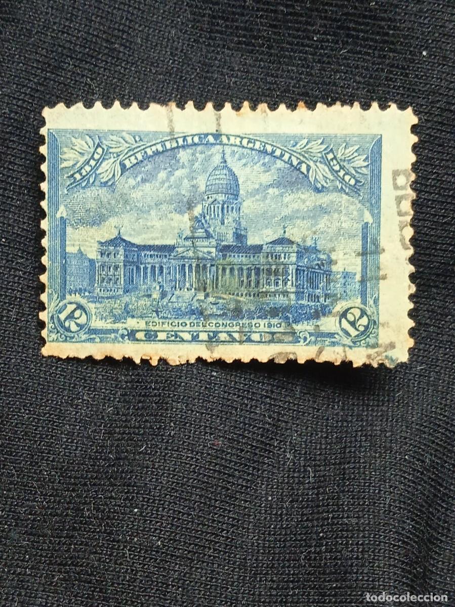 Sellos: ARGENTINA 12 C. EDIFICIO DEL CONGRESO A&Ntilde;O 1910. - Foto 1