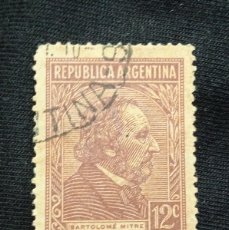 Sellos: ARGENTINA 12 C. BARTOLOMÉ MITRE 1925.. Lote 386831049