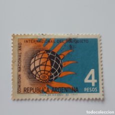 Sellos: SELLO REPÚBLICA ARGENTINA COMISIÓN INTERNACIONAL AÑO SOL QUIETO AÑO 1965