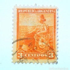 Sellos: SELLO POSTAL ARGENTINA 1901 3 C ALEGORIA DE LA LIBERTAD SENTADA