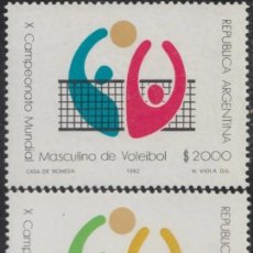 Sellos: ARGENTINA 1982 - YVERT 1324/1325 - X CAMPEONATO MUNDIAL MASCULINO DE VOLEIBOL - NUEVOS MNH