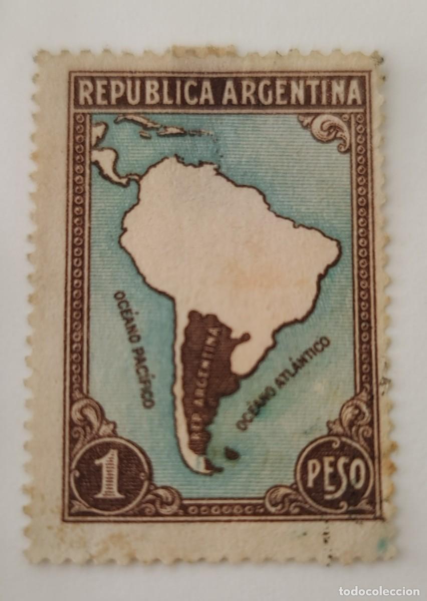 Sellos: Sello de Argentina Mapa de Argentina - Foto 1