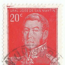 Sellos: ❤️ SELLO ”JOSÉ FRANCISCO DE SAN MARTÍN (1778-1850)”, 1954, ARGENTINA, , 20C, MUY RARO ❤️