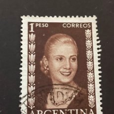 Sellos: SELLO - ARGENTINA - EVA PERÓN - AÑO 1952 - CON FIJASELLOS