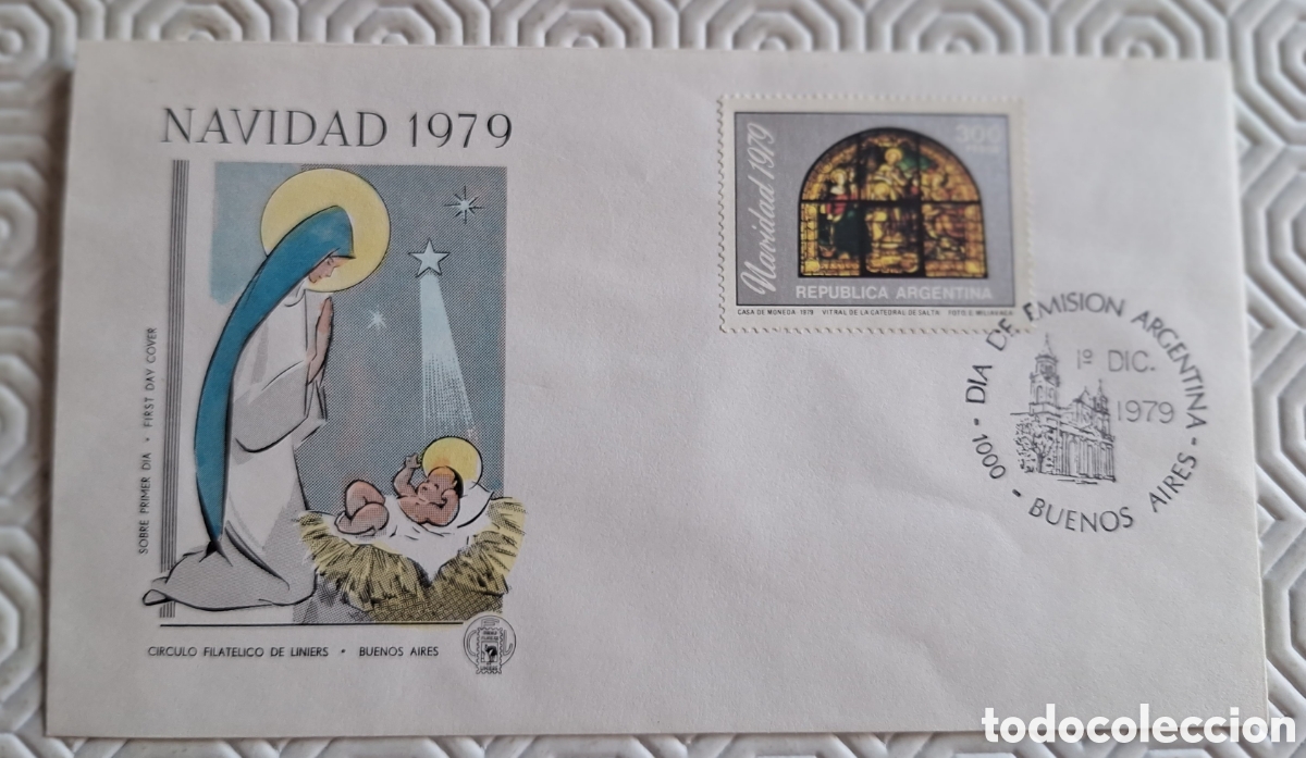 Sellos: Sobre primer d&iacute;a de emisi&oacute;n - 1979 - Navidad - Foto 1