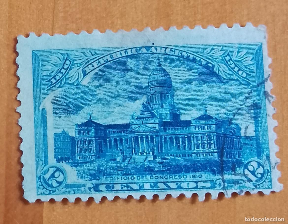 Sellos: ARGENTINA - V/F 12 CENTAVOS - 1810.1910 EDIFICIO DEL CONGRESO. - Foto 1