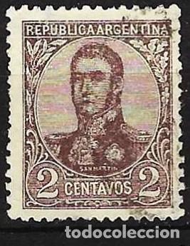 Sellos: Argentina 1908 - Mi 123 - YT 134 - Jos&eacute; Francisco de San Mart&iacute;n