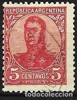 Sellos: Argentina 1909 - Mi 126a - YT 137a - Jos&eacute; Francisco de San Mart&iacute;n ( a = Dentado 13&frac14; )