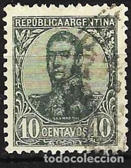 Sellos: Argentina 1909 - Mi 128 - YT 139 - Jos&eacute; Francisco de San Mart&iacute;n