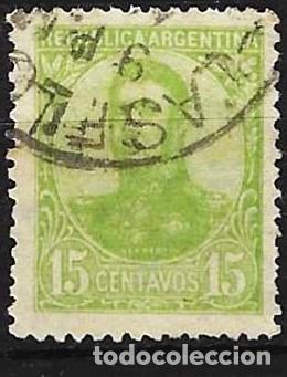 Sellos: Argentina 1908 - Mi 131a - YT 142 - Jos&eacute; Francisco de San Mart&iacute;n ( Dentado 13&frac14; )