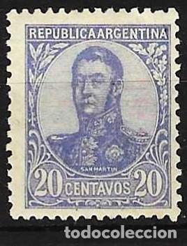Sellos: Argentina 1909 - Mi 132 - YT 143 - Jos&eacute; Francisco de San Mart&iacute;n - MH*