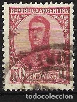 Sellos: Argentina 1909 - Mi 134 - YT 145 - Jos&eacute; Francisco de San Mart&iacute;n