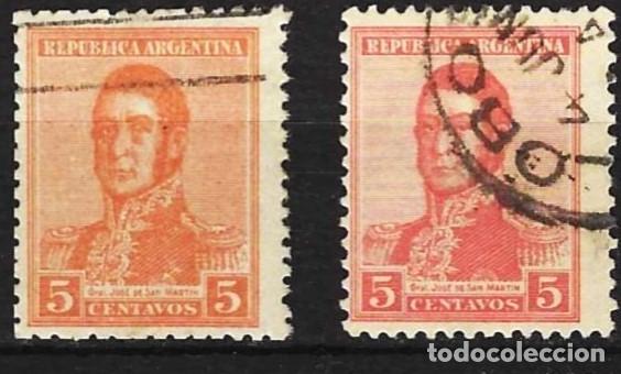 Sellos: Argentina 1917 - Mi 207 X - YT 217 (A) - Jos&eacute; Francisco de San Mart&iacute;n ( Naranja y rrojo )