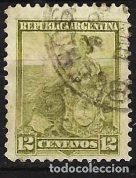 Sellos: Argentina 1901 - Mi 108 - YT 119 - Alegor&iacute;a, La Libertad sentada
