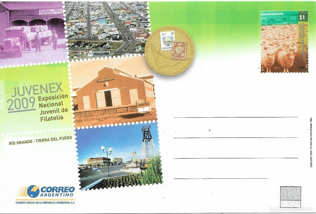 Sellos: ARGENTINA. ENTERO POSTAL. EXPOSICION NACIONAL FILATELIA JUVENIL. RIO GRANDE. TIERRA DEL FUEGO. 2009