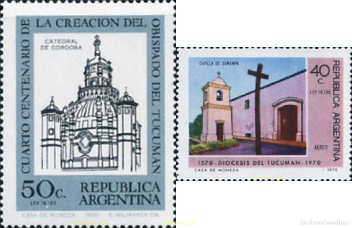 Sellos: 169645 MNH ARGENTINA 1970 400 ANIVERSARIO DEL OBISPADO DEL TUCUMAN