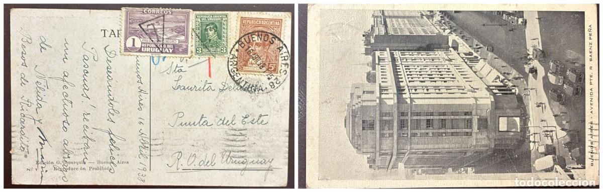 Sellos: O) 1938 ARGENTNA, BUENOS AIRES. POSTAGE DUE, STAMP BY , RIO NEGRO DAM - HYDROELECTRIC, GENERAL RIVE