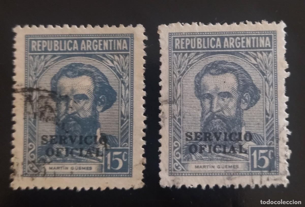 Sellos: ARGENTINA. Lote de Sellos Oficiales - General Mart&iacute;n Miguel de G&uuml;emes. USADOS.