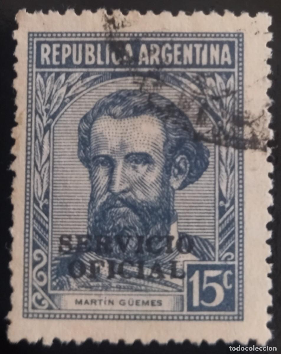 Sellos: ARGENTINA. Sello Oficial - General Mart&iacute;n Miguel de G&uuml;emes. USADO.