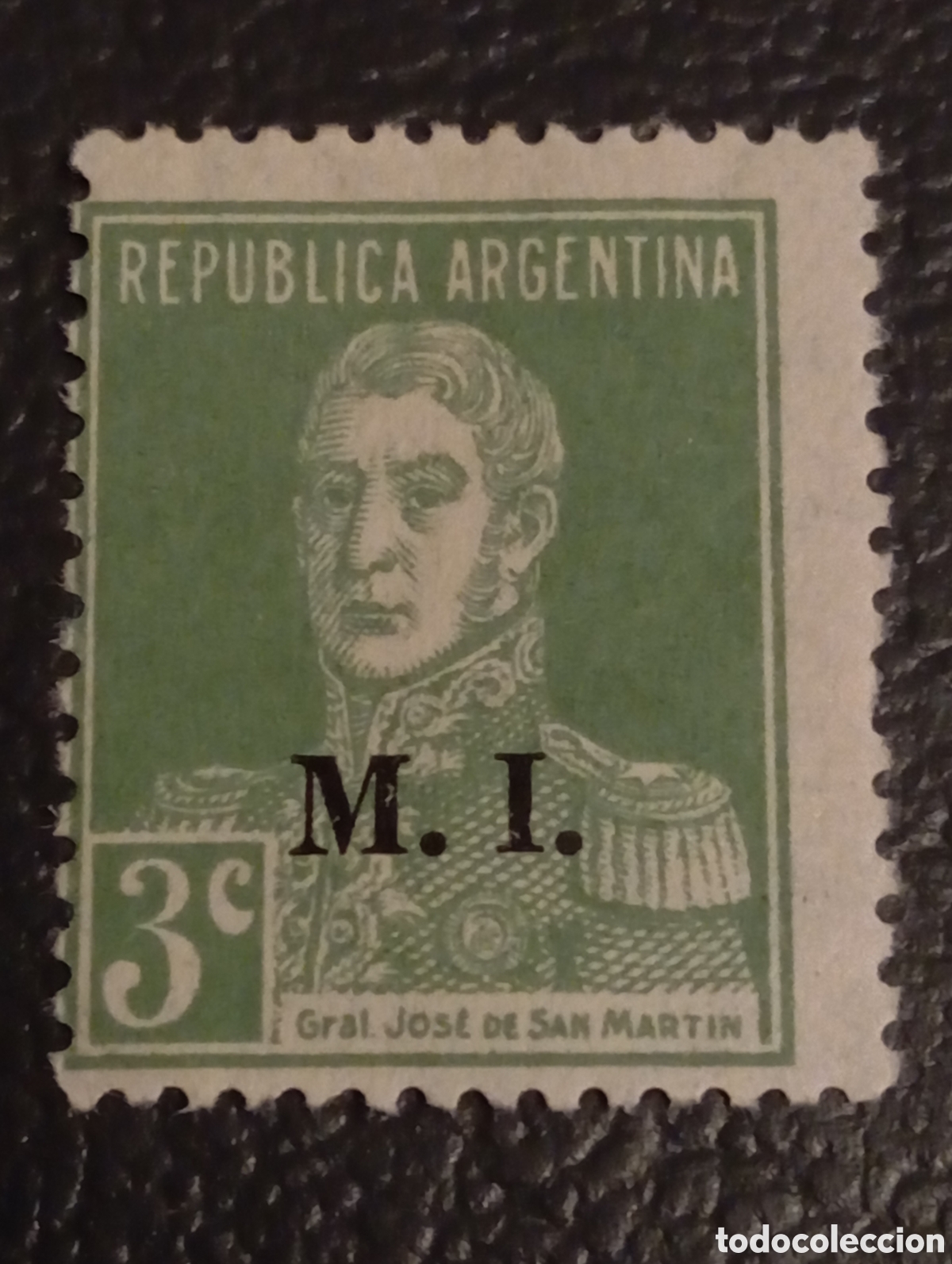 Sellos: Sello Argentina 1924 - San Mart&iacute;n 3c Verde (M.I.) - Michel #D226
