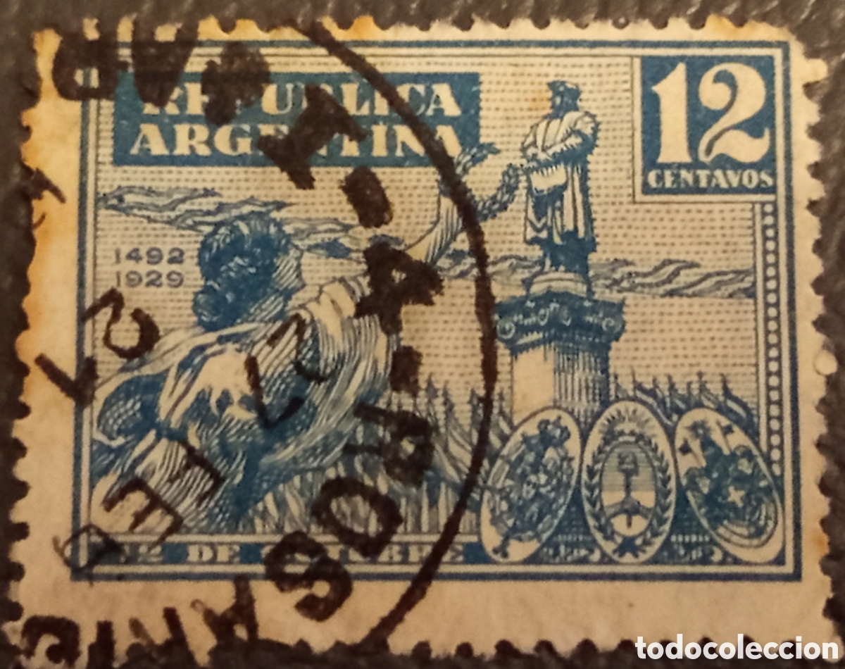 Sellos: Sello Argentina 1929 - 12c D&iacute;a de la Raza - GJ #659 / MT #325&rdquo;