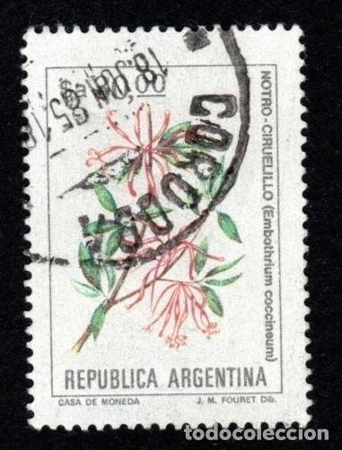 Sellos: Argrentina. Flor. Notro-Ciruelillo. 1984. YT-1407. S. Completa. Usado