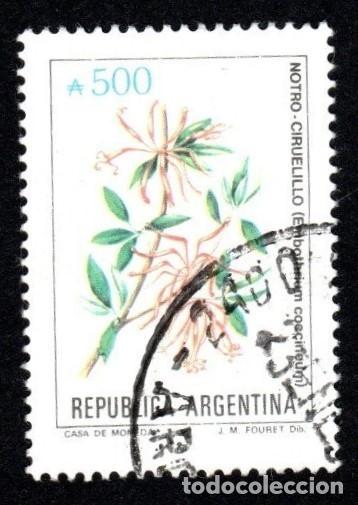 Sellos: Argrentina. Flor. Notro-Ciruelillo. 1989. YT-1689. Usado
