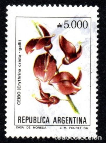 Sellos: Argrentina. Flor. Ceibo. 1990. YT-1715. S. Completa. Usado