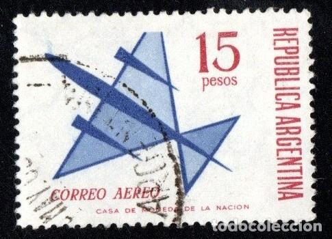 Sellos: Argrentina. Avi&oacute;n estilizado. 1965. YT-PA109. Usado