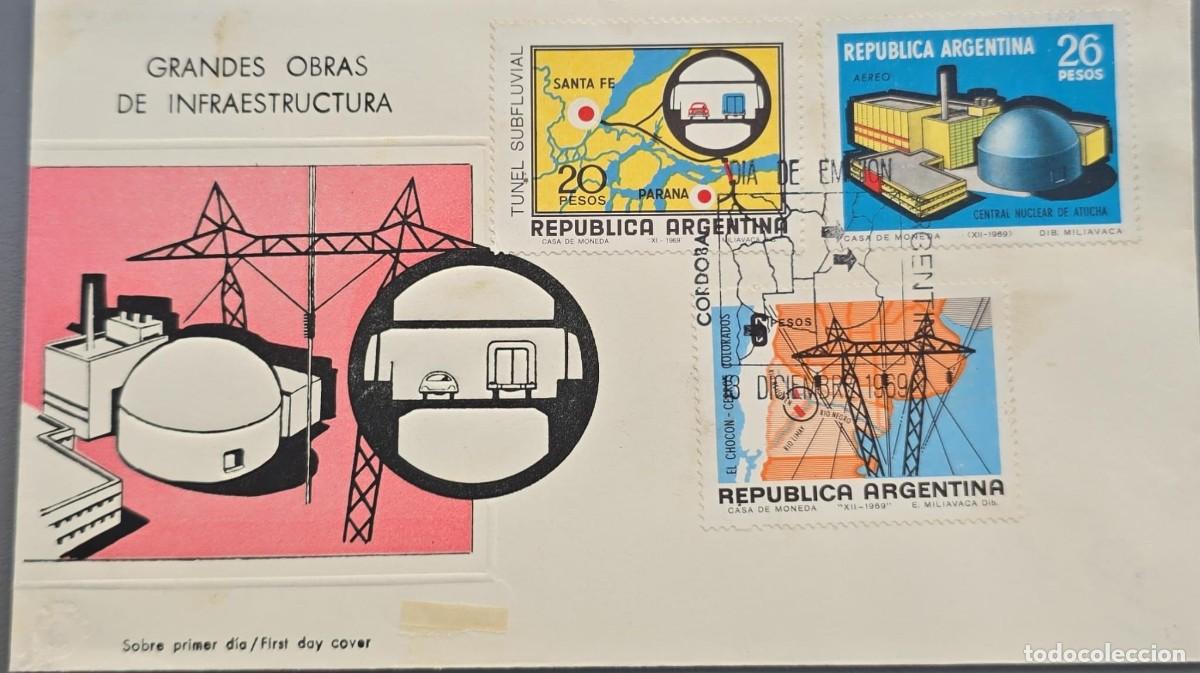 Sellos: O) 1969 ARGENTINA, PROJECTS, HYDROELECTRIC DAMS ON THE LIMAY AND NEUQUEN RIVERS, TINNEL UNDER RIO GR
