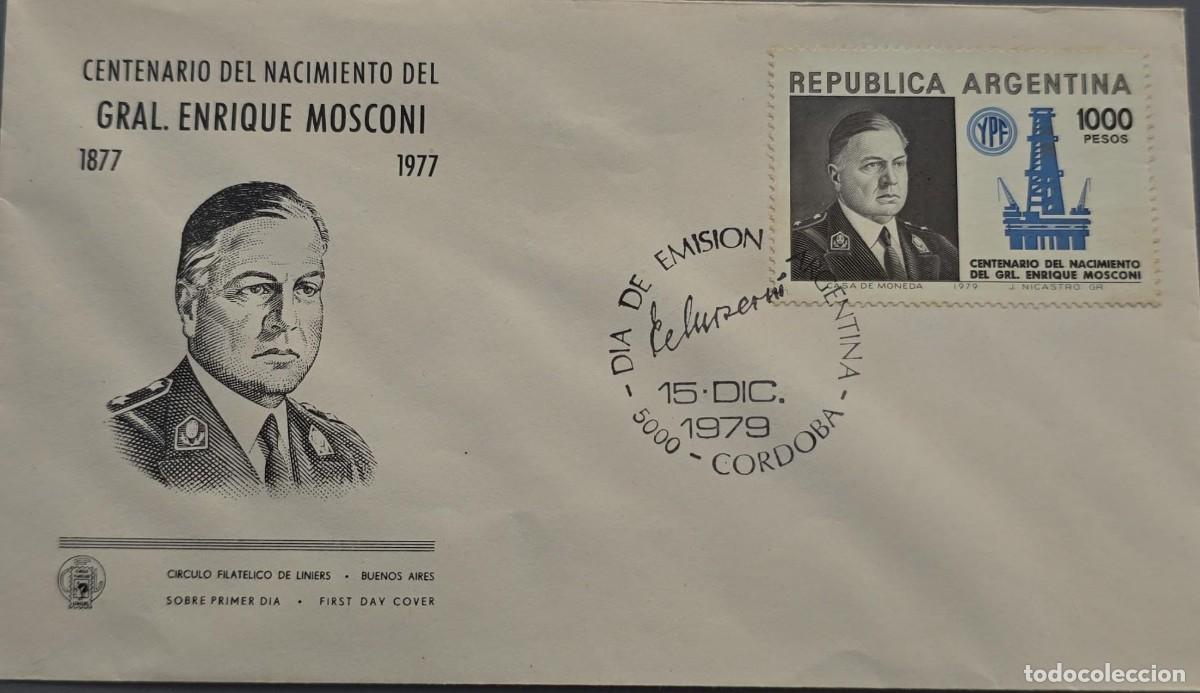 Sellos: O) 1979 ARGENTINA, GENERAL MOSCONI, YPF - STATE OIL FIELDS, FDC XF