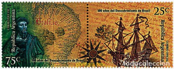 Sellos: 5434 MNH ARGENTINA 2000 500 ANIVERSARIO DEL DESCUBRIMIENTO DEL BRASIL