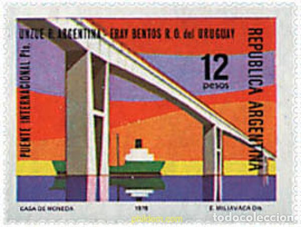 Sellos: 39184 MNH ARGENTINA 1976 PUENTE INTERNACIONAL ENTRE ARGENTINA Y URUGUAY