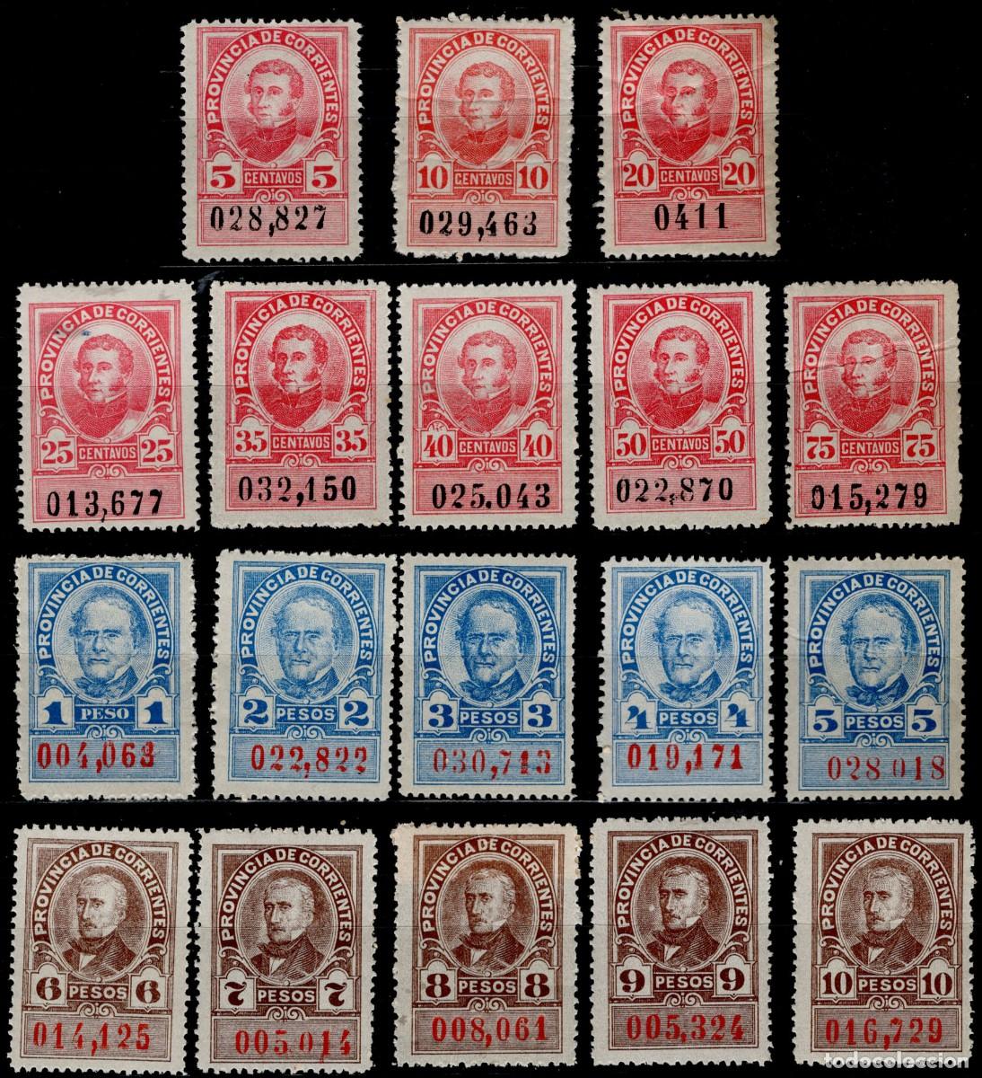 Sellos: Argentina, Prov. Corrientes, fiscales, revenues, Forbin 33/50