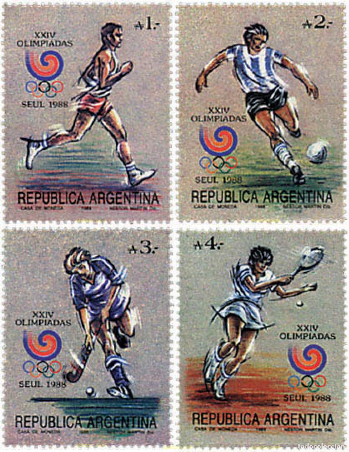 Sellos: 47977 MNH ARGENTINA 1988 24 JUEGOS OLIMPICOS VERANO SEUL 1988