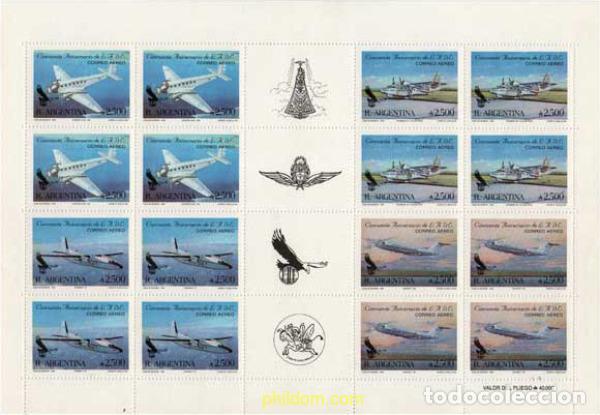 Sellos: 159361 MNH ARGENTINA 1990 50 ANIVERSARIO DE LAS LINEAS AEREAS ARGENTINAS
