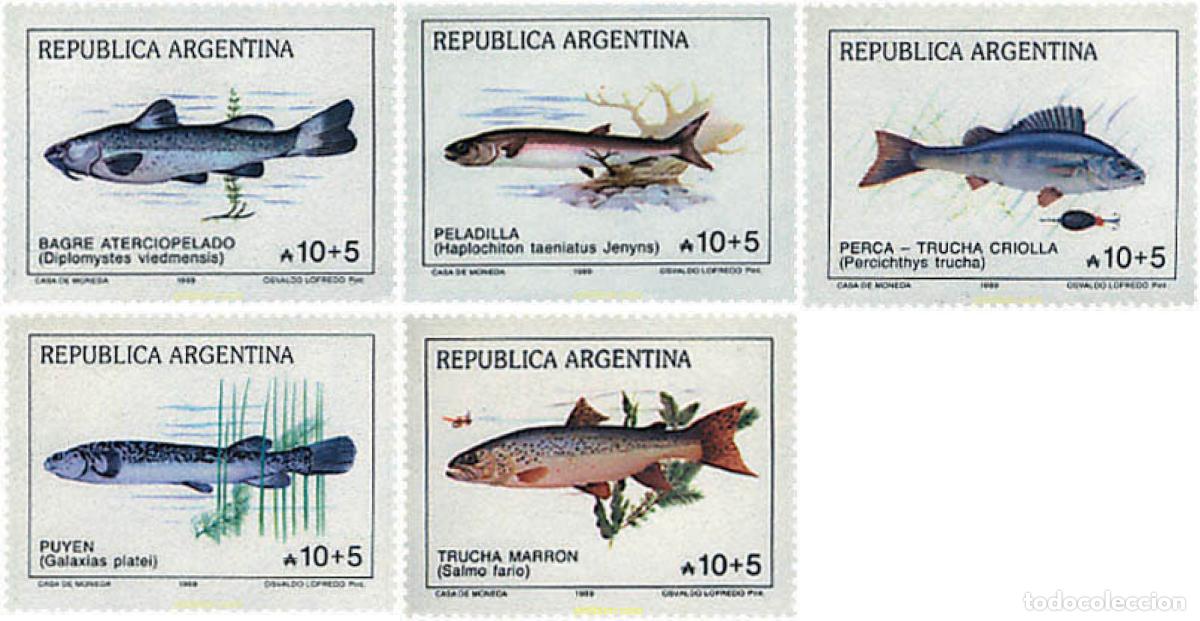 Sellos: 49949 MNH ARGENTINA 1989 PECES