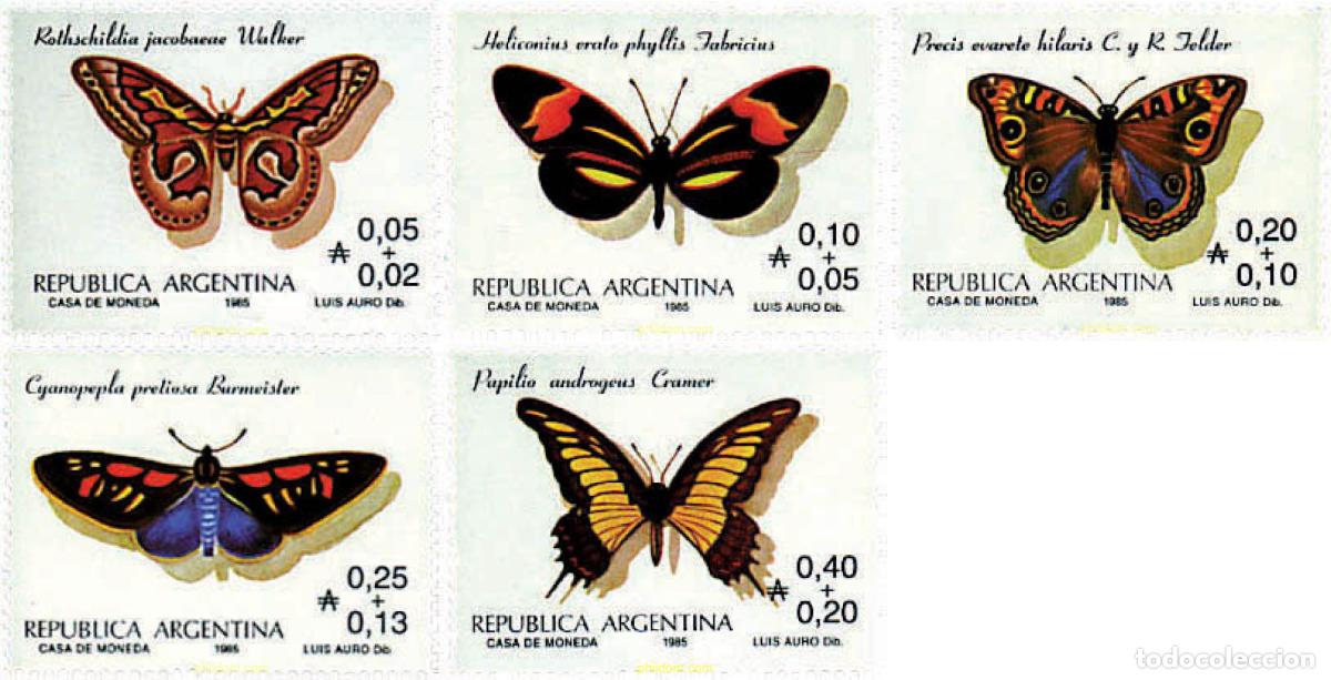Sellos: 75583 MNH ARGENTINA 1985 MARIPOSAS