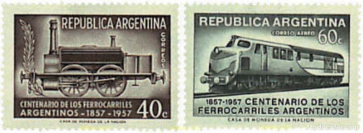 Sellos: 57245 MNH ARGENTINA 1957 CENTENARIO DEL FERROCARRIL ARGENTINO