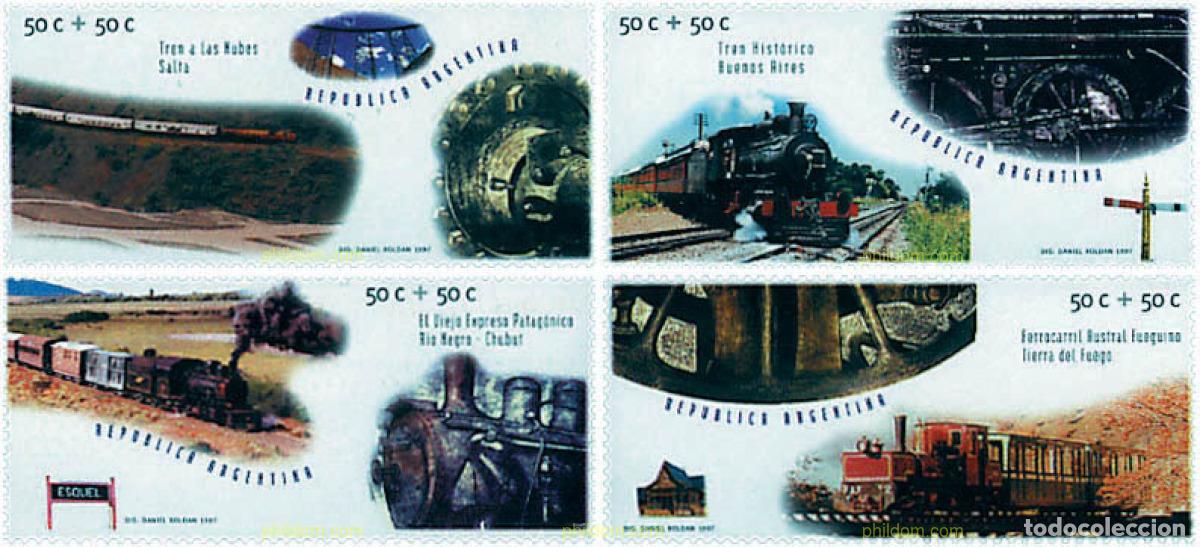 Sellos: 57262 MNH ARGENTINA 1997 140 ANIVERSARIO DEL FERROCARRIL EN ARGENTINA