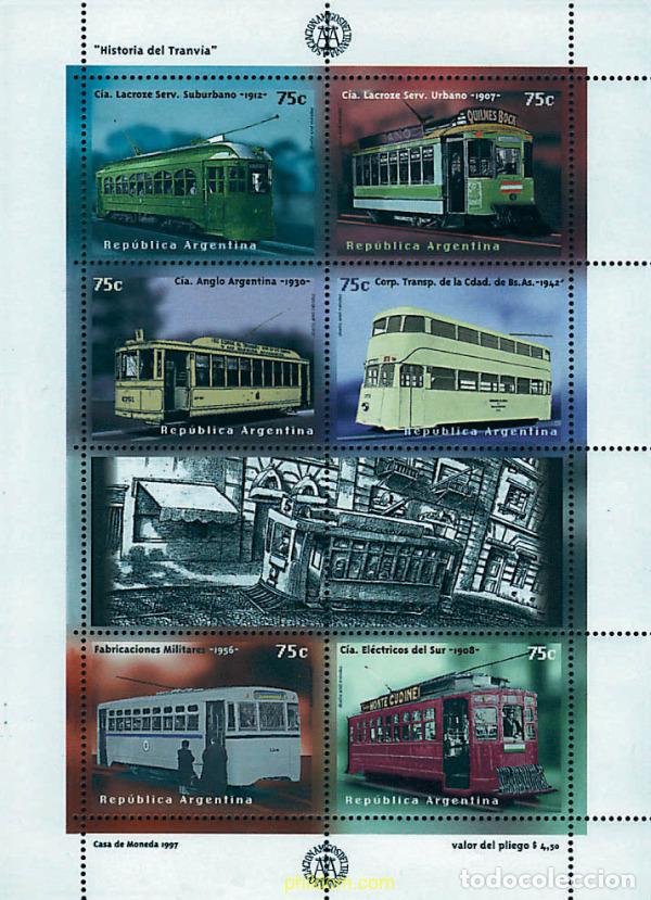 Sellos: 57261 MNH ARGENTINA 1997 CENTENARIO DEL TRANVIA EN BUENOS AIRES