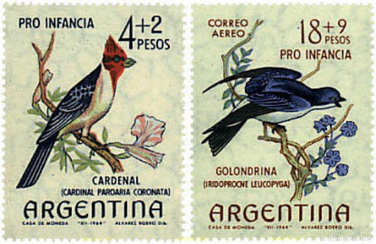 Sellos: 31761 MNH ARGENTINA 1964 PRO INFANCIA. AVES