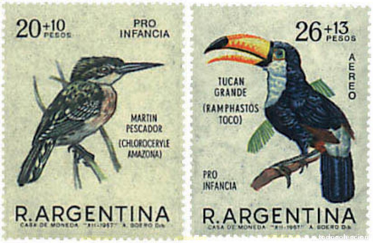 Sellos: 34971 MNH ARGENTINA 1967 PRO INFANCIA. AVES