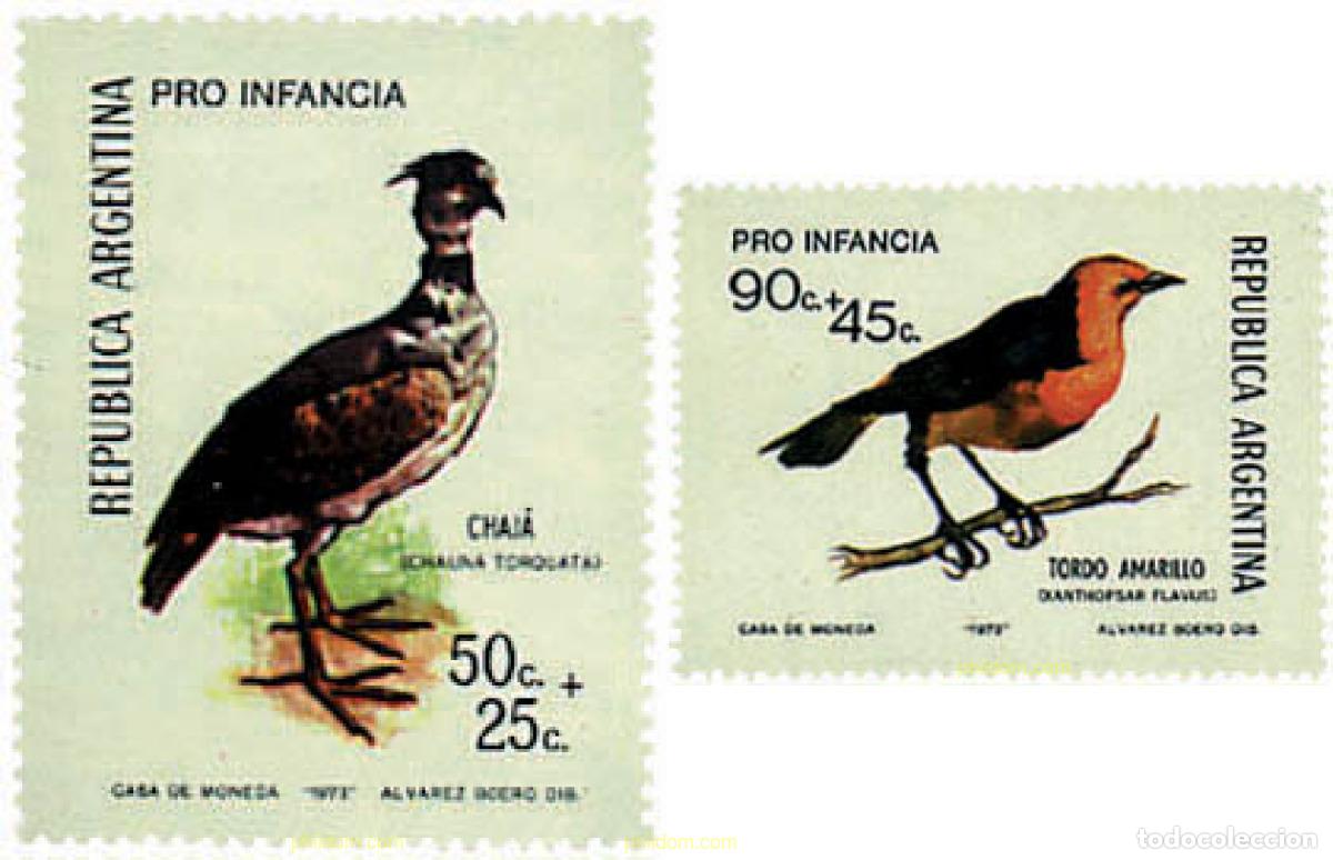 Sellos: 34975 MNH ARGENTINA 1973 PRO INFANCIA. AVES