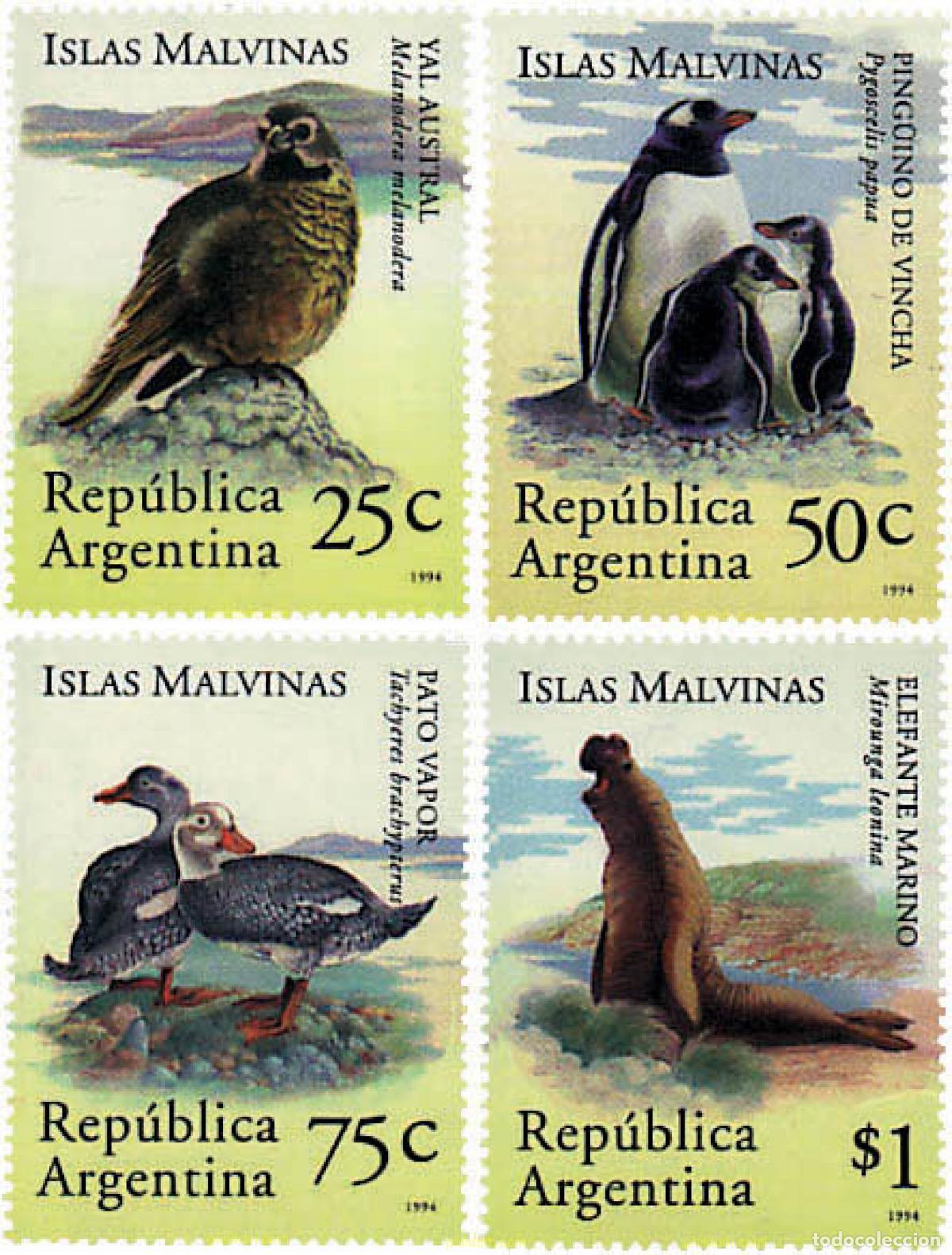 Sellos: 32838 MNH ARGENTINA 1994 FAUNA DE LAS ISLAS MALVINAS