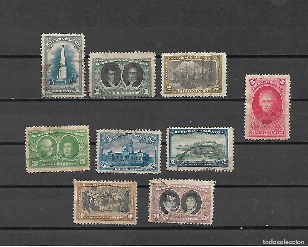 Sellos: lote de 9 sellos Cent&ordm; de la Rep&uacute;blica CL&Aacute;SICOS. Argentina . sellos a&ntilde;o1910