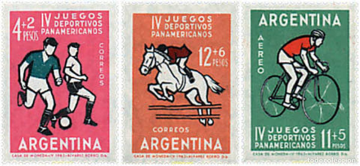 Sellos: 29288 MNH ARGENTINA 1963 4 JUEGOS DEPORTIVOS PANAMERICANOS EN SAN PABLO